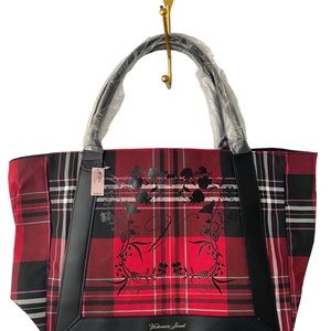 Victoria's Secret Holiday Red Plaid Tote Bag (MSRP $58). 
 NWT